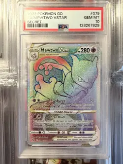 Pokemon TCG Mewtwo VSTAR Gold Secret Rare Full Art Holo Card 086/078 Pokemon Go - Image 1