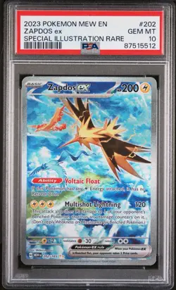 PSA 10 ZAPDOS ex 202/165 | 151 Full Art SIR Graded Pokemon Card HK - Image 1