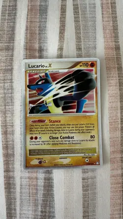 Lucario LV.X 122/123 Mysterious Treasures Ultra Holo Rare Pokemon Card - Image 1
