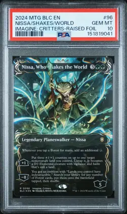 2024 MTG BLOOMBURROW COMMANDER #96 NISSA, WHO SHAKES THE WORLD PSA 10 - Image 1