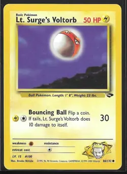 LT. SURGE’S VOLTORB - Gym Challenge - 86/132 - Common - Pokemon Card - NM - Image 1