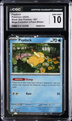 2025 POKEMON BLACK STAR PROMOS #007 PSYDUCK CGC 10 GEM MINT - Image 1