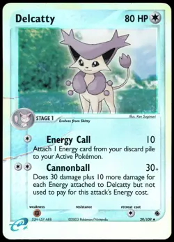 Pokemon Delcatty Uncommon Ruby and Sapphire 29/109 HP Reverse Holo - Image 1