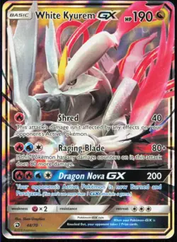 White Kyurem GX 48/70 Dragon Majesty Ultra Rare NM Pokemon TCG - Image 1