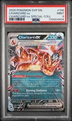2025 POKEMON SVP EN-SV BLACK STAR PROMO #196 CHARIZARD EX PSA 9 - Image 1
