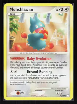 Munchlax (70) Common Pokemon Rising Rivals 70/111 LP - Image 1