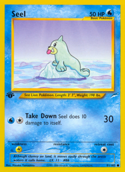 Seel 81/105 C Neo Destiny Pokemon Unlimited LP - Image 1