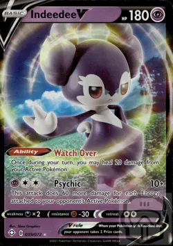 Indeedee V 039/072 Holo Rare V Shining Fates Pokemon NM/M - Image 3