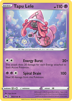 Tapu Lele 064/159 Holo R Crown Zenith Pokemon Reverse Holo NM/M - Image 1