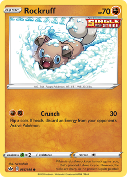 Rockruff 086/198 C Chilling Reign Pokemon Reverse Holo NM/M - Image 1