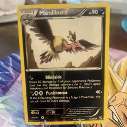 Mandibuzz 73/114 Black White Reverse Holo Pokemon Card - Image 1