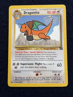 DRAGONITE Black Star Promo 5 1999 WB Pokemon The First Movie WOTC Vintage - Image 2
