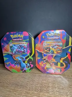 Pokemon TCG: Mega Charizard X & Mega Charizard Y Tin Set Of 2 - Fast Dispatch - Image 3