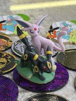 25 Pokemon Coins Lot PLUS Prismatic Figure & Pins! Offical TCG Coin Collection🍀 - Image 5