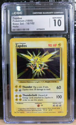10 GEM MINT Zapdos #16/ 102 - HOLO RARO Set Base 1999 - Carta Pokemon - Image 1