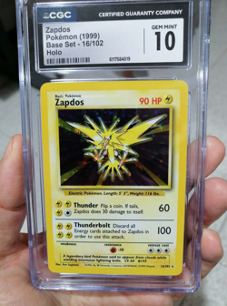 10 GEM MINT Zapdos #16/ 102 - HOLO RARO Set Base 1999 - Carta Pokemon - Image 5
