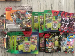 43 Pokemon TCG Booster Packs Lot exactly as shown. Various card sets NEW SEALED - Image 1