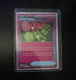 Pokemon Unfair Stamp ACE SPEC Rare Trainer-Item Holo Card 165/167 Twilight Masq… - Image 1