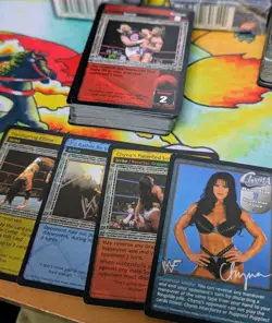 WWF RAW DEAL lot, Chyna and Taz Starter Decks, several hundred bulk cards CCG - Image 5
