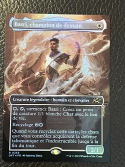 Mtg DFT Aetherdrift— Basri Champion De Demain Tomorrow’s FOIL — NM—Borderless FR - Image 1