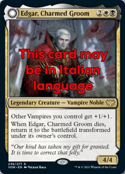 MTG EDGAR, CHARMED GROOM FOIL EXC - EDGAR, SPOSO INCANTATO - VOW - MAGIC - Image 1