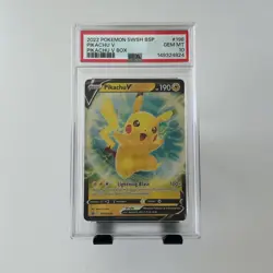 2022 POKEMON SWSH BSP PIKACHU V PIKACHU V BOX #198 PSA 10 - Image 1