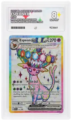 💎 ACE Graded 8 💎 Espeon EX Full Art Prismatic Evolutions 175 Promo Pokemon TCG - Image 1