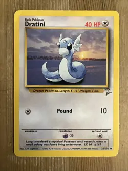 Pokemon TCG Dratini Base Set 2 38/130 Regular Unlimited Uncommon MP - Image 1