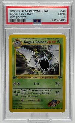 2000 POKEMON GYM CHALLENGE #46 KOGA'S GOLBAT 1ST EDITION PSA 9 MINT - Image 1