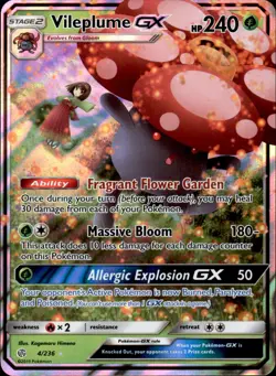 Vileplume GX 4/236 Holo - Pokemon SM - Cosmic Eclipse - LP - Image 1