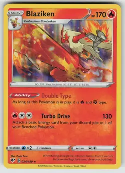 Blaziken 024/189 Holo Rare Darkness Ablaze Pokemon Holo Near Mint - Image 1