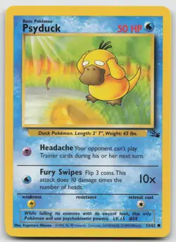 Psyduck 53/62 Common Fossil Pokemon Unlimited Near Mint - Image 1