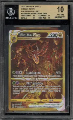 Pokemon Giratina VSTAR Crown Zenith Secret Rare Full Art #GG69 BGS 10 Pristine - Image 1