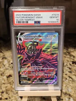 Pokemon Silver Tempest Corviknight VMAX TG19/30 Holo Ultra Rare PSA 10 EN - Image 1