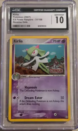 Kirlia 31/108 CGC 10 Reverse Holo Stamped EX Power Keepers 2007 Pokemon - Image 1
