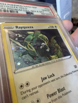2024 POKEMON PROMO CROWN ZENITH PREMIUM COLL. #029 RAYQUAZA-HOLO PSA 10 W Swirl! - Image 2