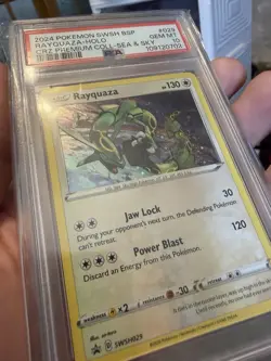 2024 POKEMON PROMO CROWN ZENITH PREMIUM COLL. #029 RAYQUAZA-HOLO PSA 10 W Swirl! - Image 3