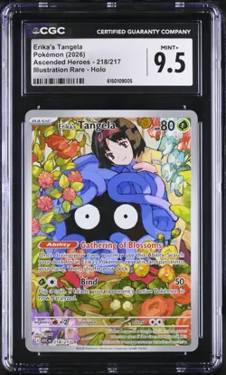 Erika's Tangela 218/217 Illustration Rare Holo Pokemon CGC 9.5 out of 10 - Image 1