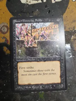 1 BANNED MTG Stone - Throwing Devils (Dark) | Arabian Nights | 1993 | HP - Image 1