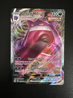 Pokemon TCG Fusion Strike Gengar VMAX Full Art Rare Card 157/264 - Image 1