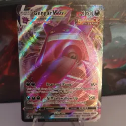 Pokemon TCG Fusion Strike Gengar VMAX Full Art Rare Card 157/264 - Image 1