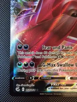 Pokemon TCG Fusion Strike Gengar VMAX Card 157/264 NM - Image 5