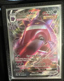 Pokemon TCG Fusion Strike Gengar VMAX Full Art Rare Card 157/264 - Image 1