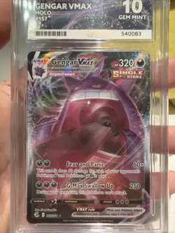 Pokemon TCG Gengar VMAX Fusion Strike 157/264 Ace 10 Perfect Subgrades - Image 3