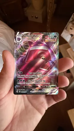 Pokemon TCG Fusion Strike Ace Gengar VMAX Holo Card 157/264 - Image 1