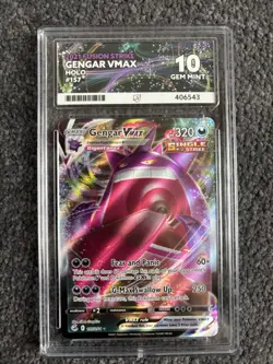 Pokemon Gengar VMAX Holo Ultra Rare TCG Fusion Strike Card 157/264 Ace 10 - Image 1