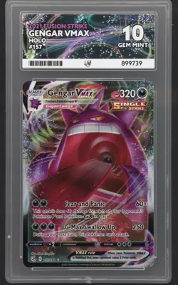 Pokemon TCG Gengar VMAX 157/264 Fusion Strike Card Ace 10 - Image 1