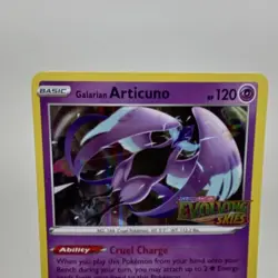 Galarian Articuno SWSH123 Evolving Skies Black Star Promo Holo Pokemon Card - Image 2