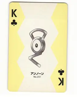 Unown No. 201 King Of Clubs 1999 Pokemon Poker Card Japanese LP - Image 1
