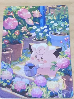 Anime ART STYLE clefairy Fan Full Art Pokemon Custom Card/perfect bookmark - Image 1